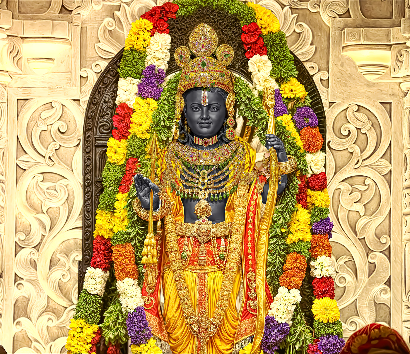 Newly built Ram Mandir architectural splendor