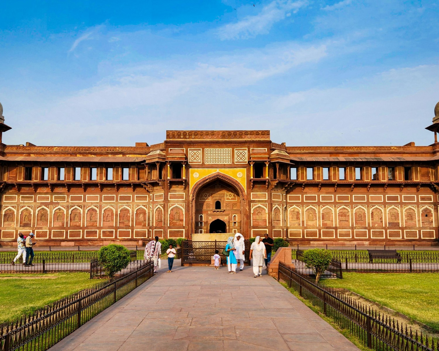 Agra Fort's red sandstone walls and towers