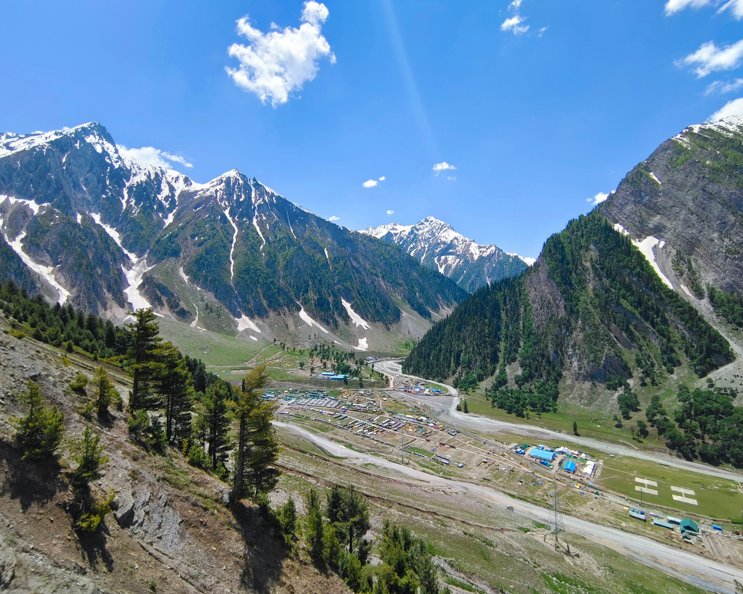 Amarnath cave shrine with ice lingam formation