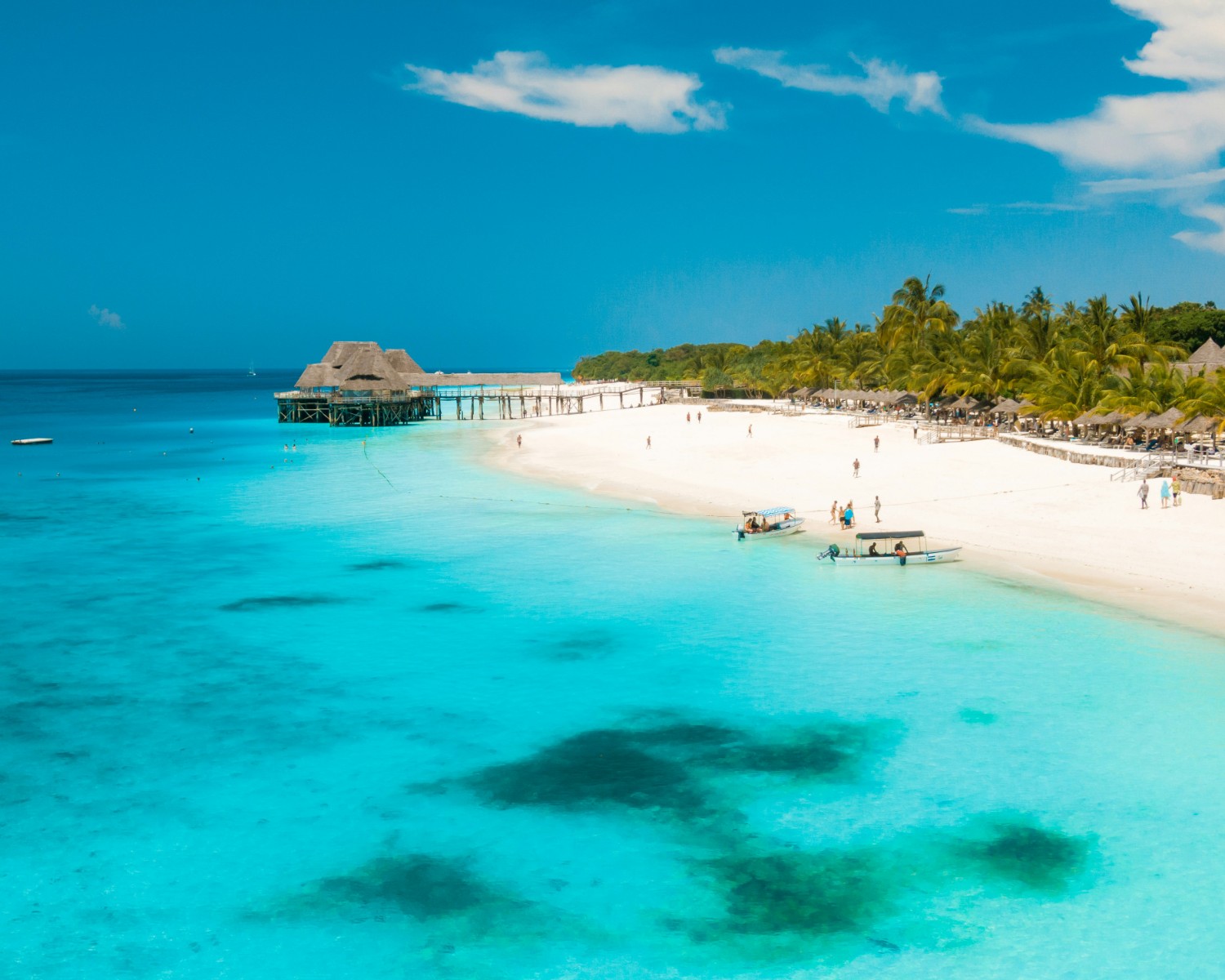 Pristine Zanzibar beaches with turquoise waters and palm trees